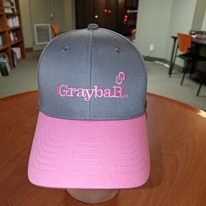 Graybar x Cancer Embroidered Logo Baseball Strap-on Gray Pink Cap Hat